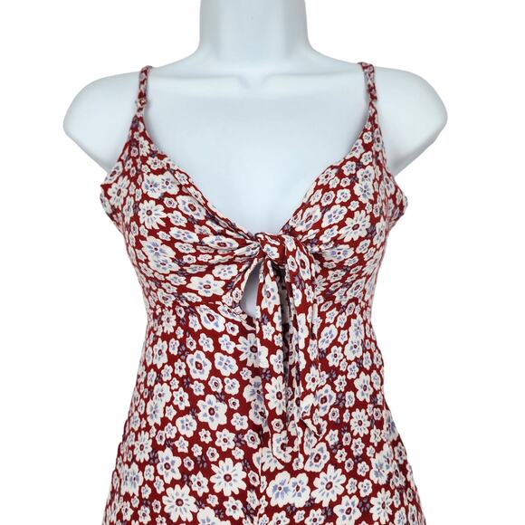 Auguste The Label Mila Palms Red Floral Wide Leg Jumpsuit Pantsuit Size 8 - Picture 3 of 7
